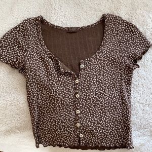 brandy melville button up crop